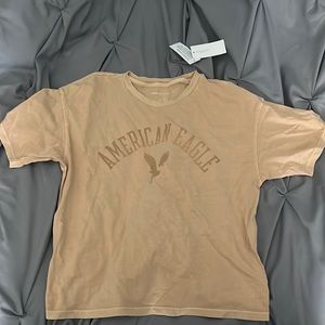 American Eagle T-shirt, color tan, size small
